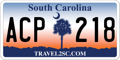 SC license plate ACP218