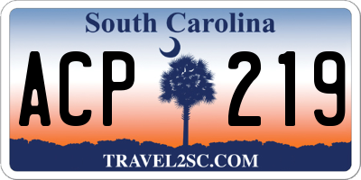 SC license plate ACP219