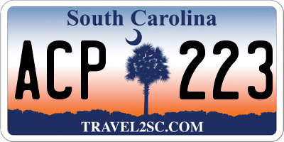 SC license plate ACP223