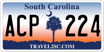 SC license plate ACP224