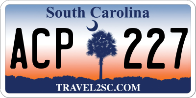 SC license plate ACP227