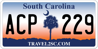 SC license plate ACP229