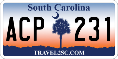 SC license plate ACP231