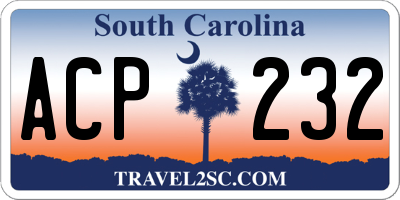 SC license plate ACP232