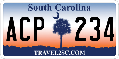 SC license plate ACP234