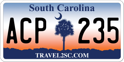 SC license plate ACP235