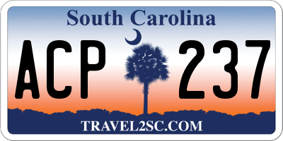 SC license plate ACP237