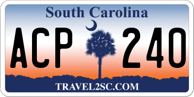 SC license plate ACP240