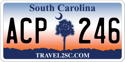 SC license plate ACP246
