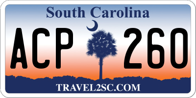SC license plate ACP260
