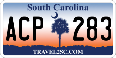 SC license plate ACP283