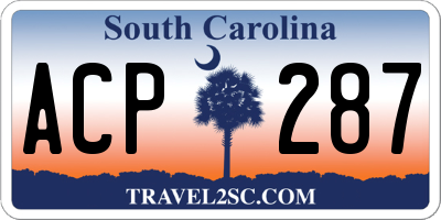 SC license plate ACP287