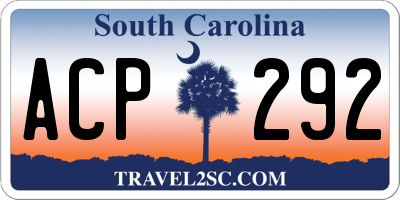 SC license plate ACP292