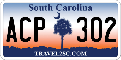 SC license plate ACP302