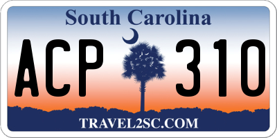 SC license plate ACP310