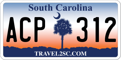 SC license plate ACP312