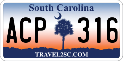 SC license plate ACP316