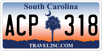SC license plate ACP318