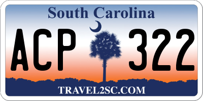 SC license plate ACP322