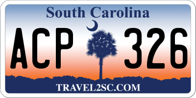 SC license plate ACP326