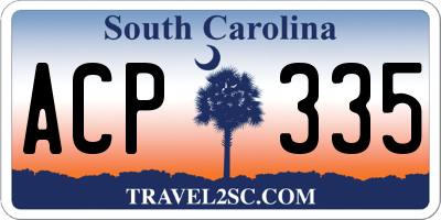 SC license plate ACP335