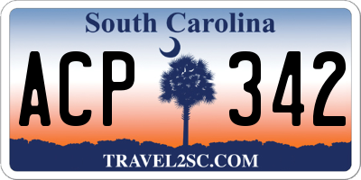 SC license plate ACP342