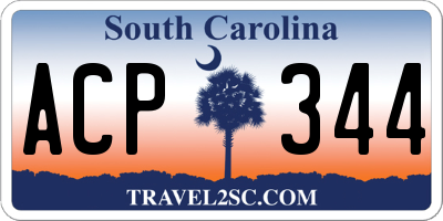 SC license plate ACP344