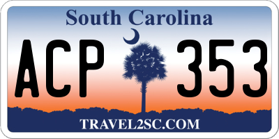 SC license plate ACP353