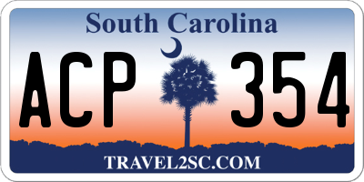 SC license plate ACP354