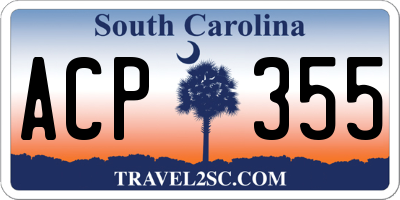 SC license plate ACP355