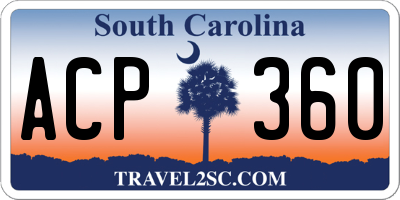 SC license plate ACP360