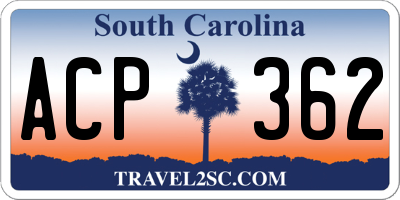 SC license plate ACP362