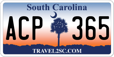 SC license plate ACP365