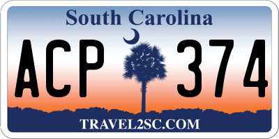 SC license plate ACP374
