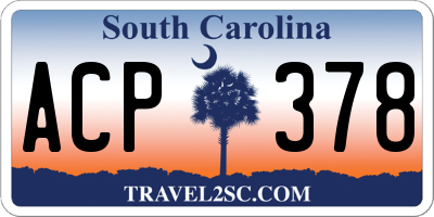 SC license plate ACP378