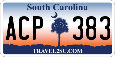 SC license plate ACP383