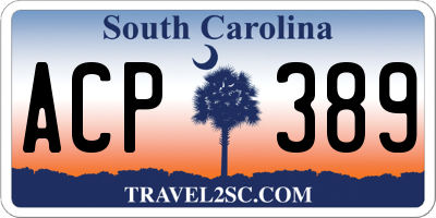 SC license plate ACP389