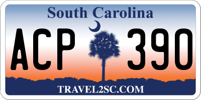 SC license plate ACP390