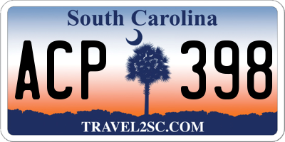 SC license plate ACP398