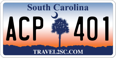 SC license plate ACP401