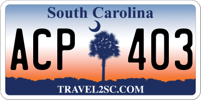 SC license plate ACP403