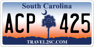 SC license plate ACP425