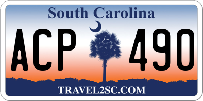 SC license plate ACP490