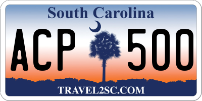 SC license plate ACP500