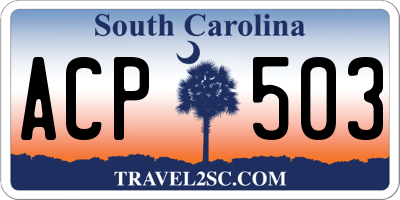 SC license plate ACP503