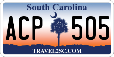 SC license plate ACP505