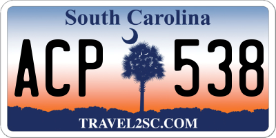 SC license plate ACP538