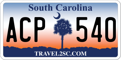 SC license plate ACP540