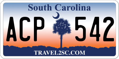 SC license plate ACP542