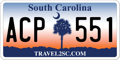 SC license plate ACP551